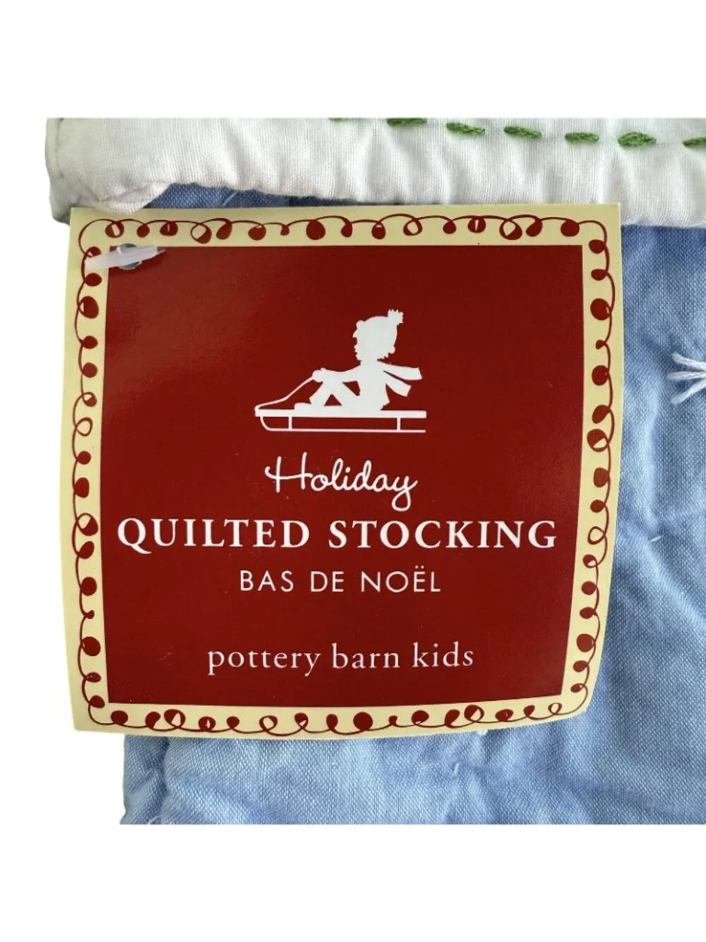 Pottery Barn Kids Quilted Christmas Stocking Ballerina Pink Dress Ballet Gingham